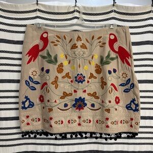 Umgee Beige Skirt with Embroidery